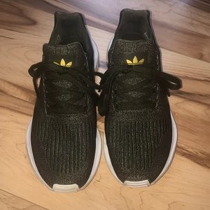 Adidas Swift Run Olive Green Gold Sparkle